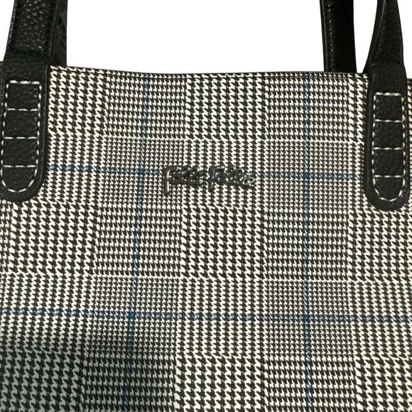 Folli Follie Black and White Checkered Plaid Tote Bag - Picture 5 of 7